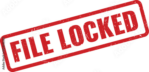 Secure File Locked Red Rubber Stamp for Restricted Access and Data Security Alerts