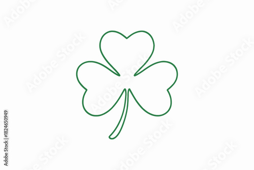 Fotografía Simple outline of a shamrock with a green gradient