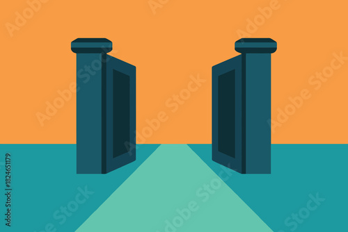 Open gate leading to a bright future