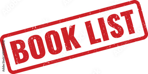 Official book list grunge stamp mark for educational reading and recommended literature