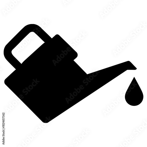 Motor oil can pouring drop icon silhouette for automotive service vector