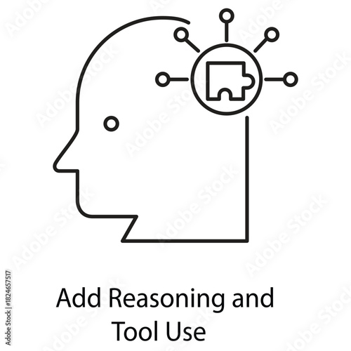 Add Reasoning and Tool Use Icon. Vector Design