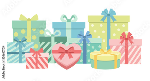 Celebrate with colorful gifts for any occasion, a joyful collection of beautifully wrapped presents, perfect for birthdays, holidays, or a special token of appreciation to show you care