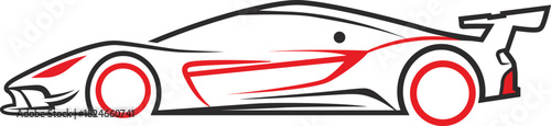 Abstract Line Art Speed Car Illustration