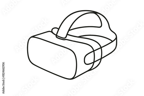 Minimalist line art of virtual reality headset
