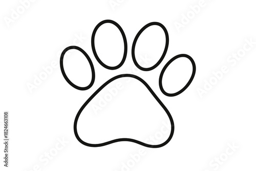 Black outline of animal paw print on white background