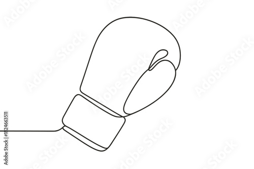 Minimalist line drawing of boxing glove on white background