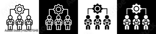 Staff Management Icon Set In Black And White Filled Style Collection 