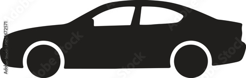 Coupe Sports Car Automobile Silhouette Vector Graphic Black Illustration for Fast Transport Speed Travel Race Vehicle Rental Service Dealership Luxury Automotive Industry Design