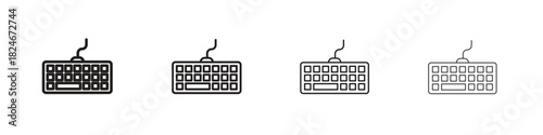 Keyboard icon. Simple outline style pack on white background. Suitable for Graphic designs