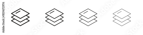 Layers icon. Simple outline style pack on white background. Suitable for Graphic designs
