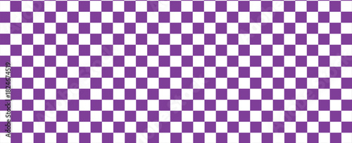 vector of panorama of purple and white chessboard background. pattern for fashion, border, cloth, flag, wrapping paper, cover skin, table cloth, scene. flag. vector