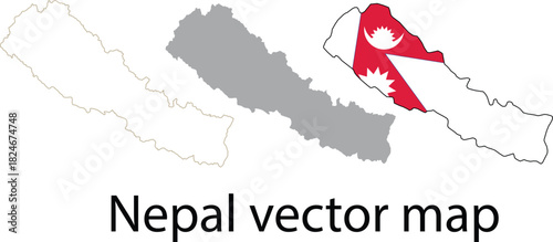 Professional Nepal vector map illustration Ideal for infographics, travel guides, educational materials, geographic presentations, web design, and print layouts.