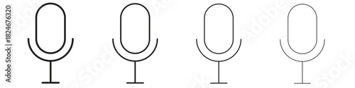 Microphone icon. Simple outline style pack on white background. Suitable for Graphic designs