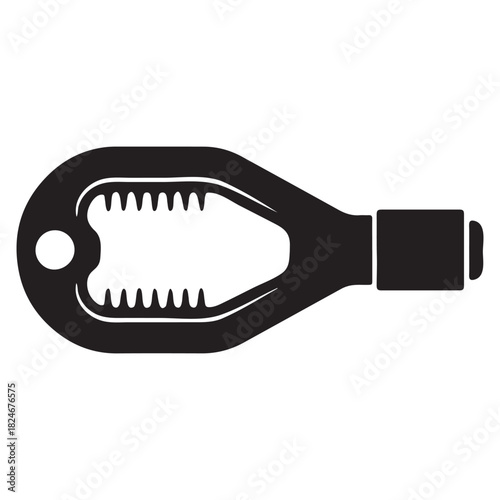 Stylized silhouette of a tooth with sharp edges dental