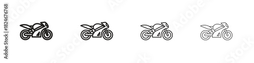 Motorcycle icon. Simple outline style pack on white background. Suitable for Graphic designs