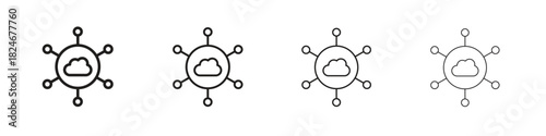 Network cloud icon. Simple outline style pack on white background. Suitable for Graphic designs