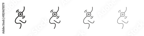 Nose pain icon. Simple outline style pack on white background. Suitable for Graphic designs