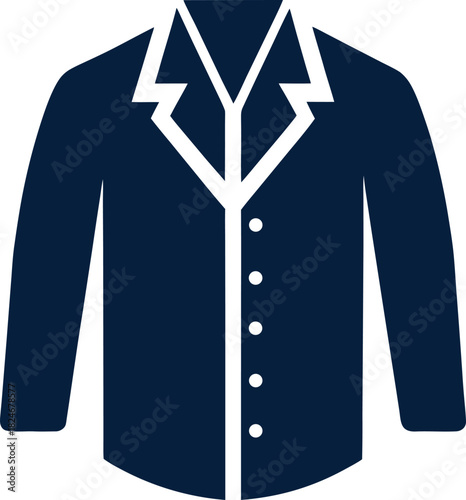 Button-up shirt vector icon formal wear business attire on white background
