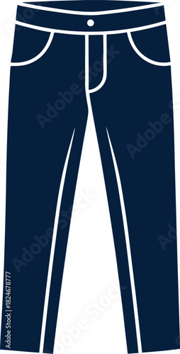 Jeans vector icon denim pants casual wear on white background