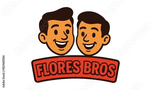 Brothers Food Truck Mascot Logo – Twin Chef Characters Illustration