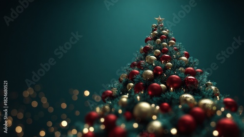 Looking up from under festive Christmas tree