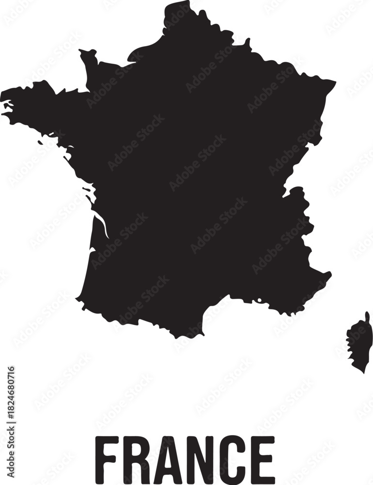 Obraz premium France map silhouette on white background