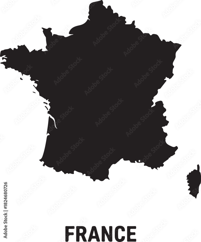 Obraz premium France map silhouette on white background