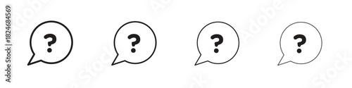 Question icon. Simple outline style pack on white background. Suitable for Graphic designs