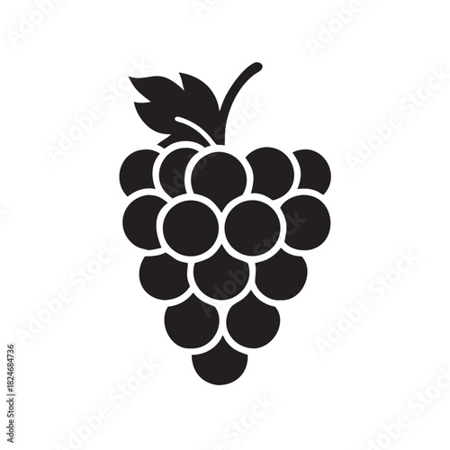 Elegant depiction of a bunch of grapes