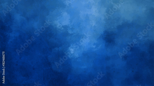 Deep Indigo Sapphire Blue Watercolor Texture: Abstract Gradient Background with Cloudy Swirls for Ocean, Cinematic & Dramatic Digital Design