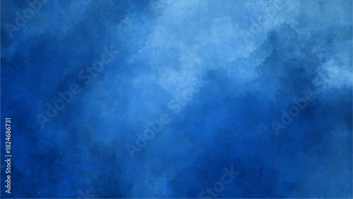 Deep Indigo Sapphire Blue Watercolor Texture: Abstract Gradient Background with Cloudy Swirls for Ocean, Cinematic & Dramatic Digital Design