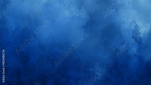 Deep Indigo Sapphire Blue Watercolor Texture: Abstract Gradient Background with Cloudy Swirls for Ocean, Cinematic & Dramatic Digital Design