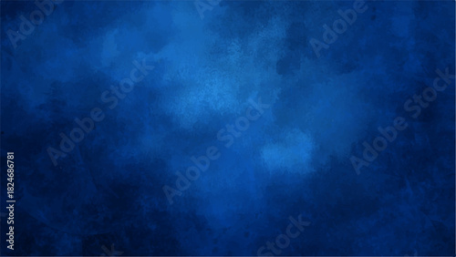Deep Indigo Sapphire Blue Watercolor Texture: Abstract Gradient Background with Cloudy Swirls for Ocean, Cinematic & Dramatic Digital Design