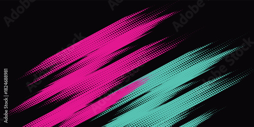 Car sticker wrap banner abstract sporty lines pink blue greenish grunge color combination brush storm thunder modern pattern racing motorsport.