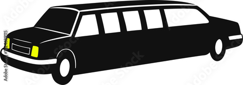 Elegant limousine silhouette on a clean white background