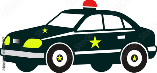 Police car silhouette on a clean white background