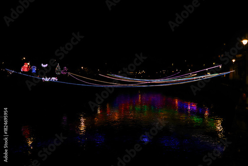 Christmas lights over the river Cart