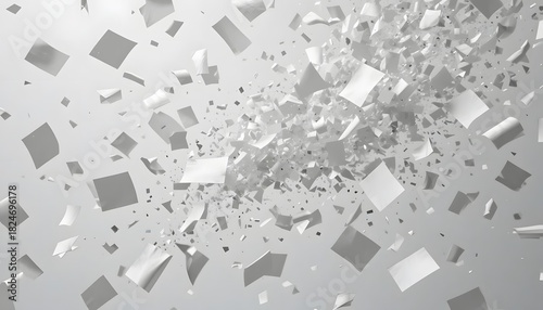Close-up of scattered papers flying in the air.