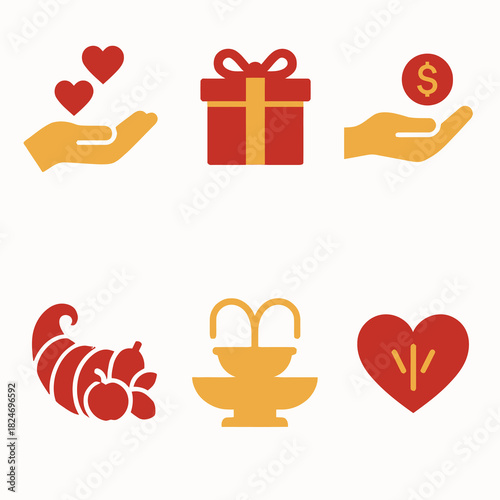 love icon, gift icon, donation icon, charity icons, giving icon, help symbol, financial icon, money icon, heart icons, volunteer icon, kindness icon, support symbol, gift box icon, contribution icon, 