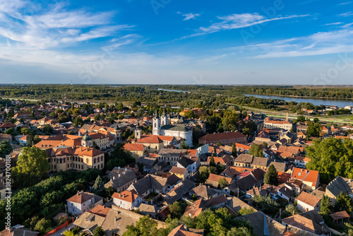 Konstfotografi Sremski Karlovci, Serbia - November 17, 2025: Aerial view of Sremski Karlovci, s
