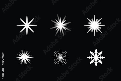 Starburst light effect elements Vector