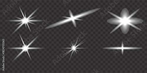 Light flare optical effects set Vector
