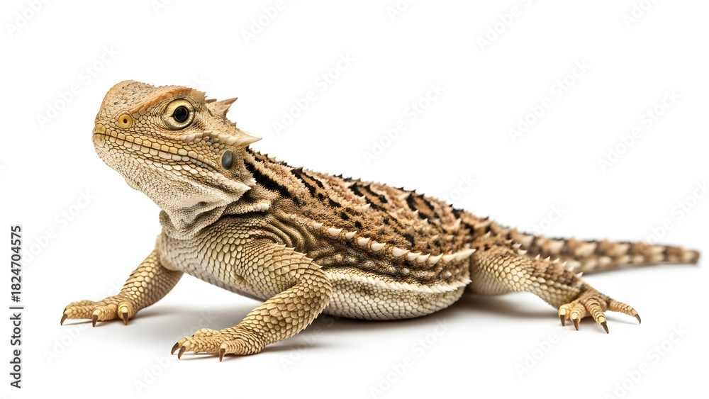 Fototapeta premium Young Bearded Dragon Isolated on White Background