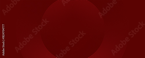 Abstract red background with glowing curve lines. Modern shiny red gradient geometric circle lines pattern. Futuristic concept. Suit for banner, brochure, poster, presentation, cover, website