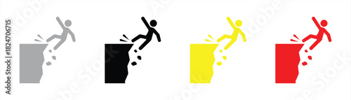 Falling Danger Icon Set