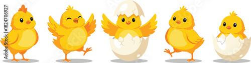 Cute easter chick vector illustration for spring holiday design and easter egg hunt graphic element