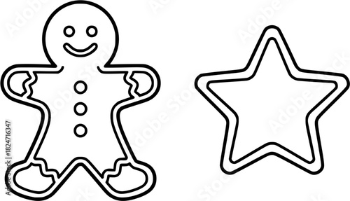 Vector art of gingerbread man and star cookies