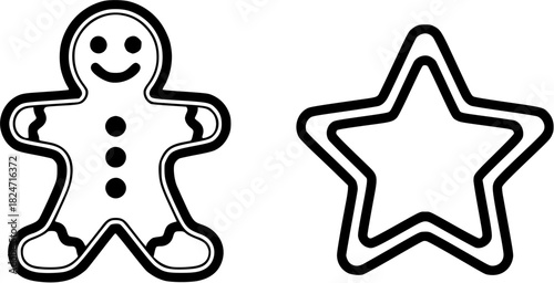 Vector art of gingerbread man and star cookies