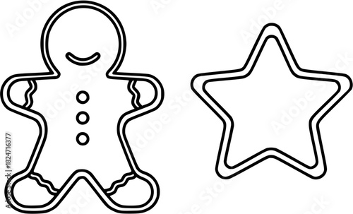 Vector art of gingerbread man and star cookies